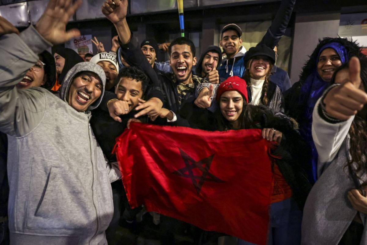 Warga sambut pencapaian bersejarah tim nasional Maroko di Piala Dunia 2022