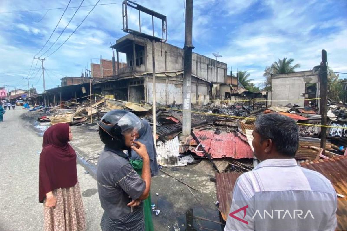 Ini penyebab 12 unit ruko terbakar di Nagan Raya masih diselidiki