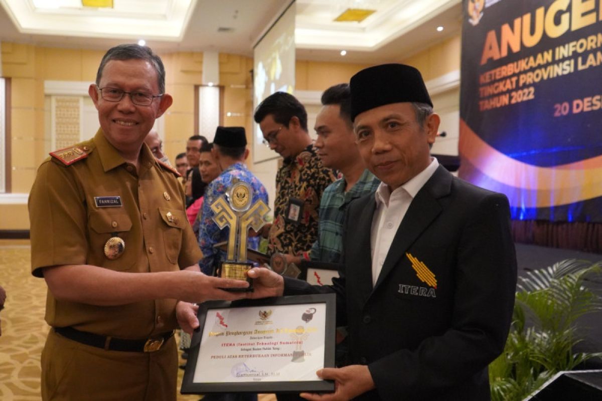 Itera raih penghargaan kampus peduli keterbukaan informasi publik KI Lampung