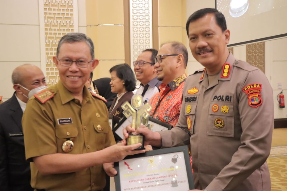 Polda Lampung dapat penghargaan Keterbukaan Informasi Badan Publik