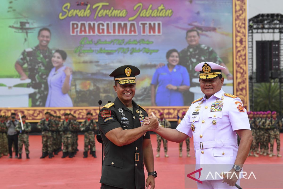 Jenderal Andika serah terima jabatan Panglima TNI ke Laksamana Yudo