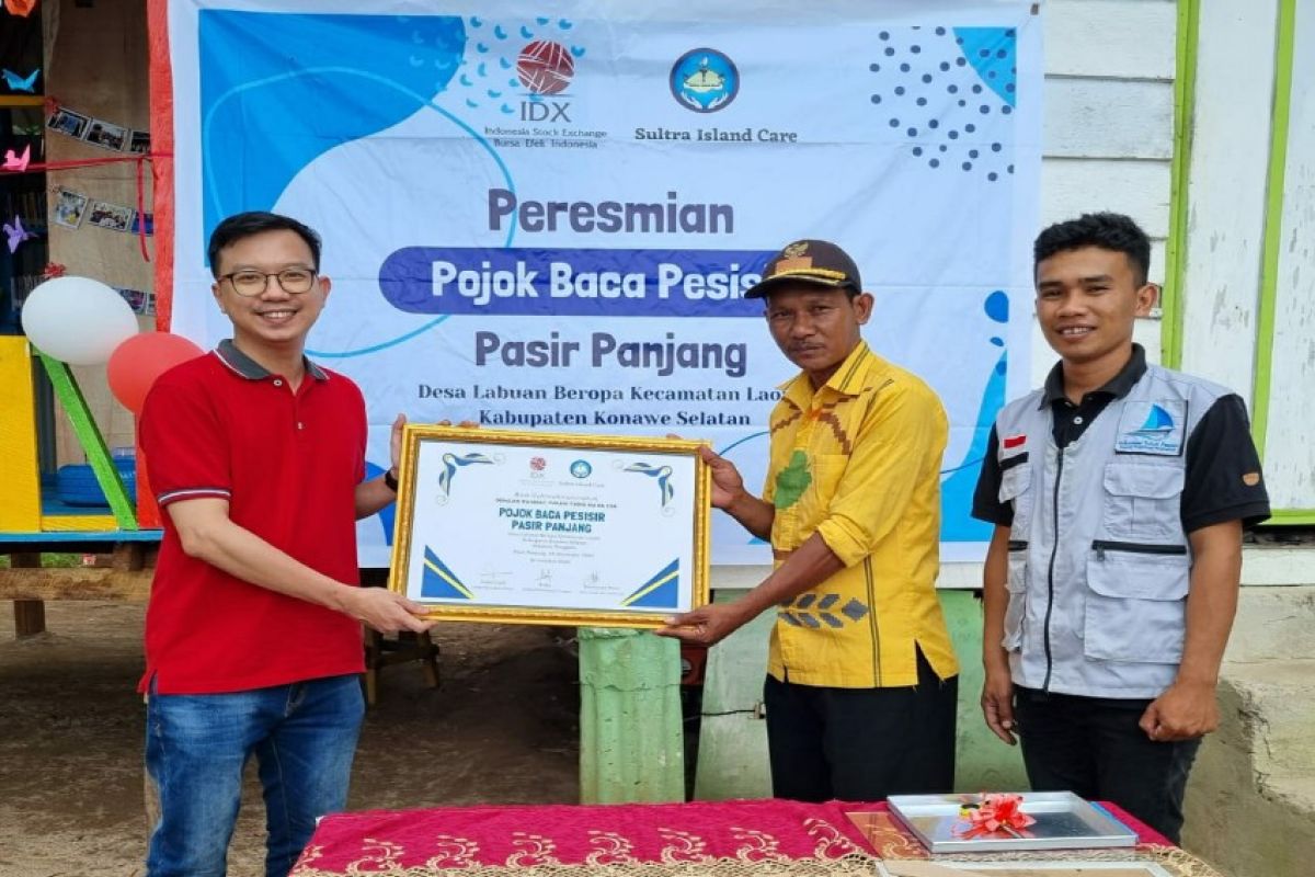 BEI Sulawesi Tenggara buat pojok baca tingkatkan literasi keuangan warga pesisir