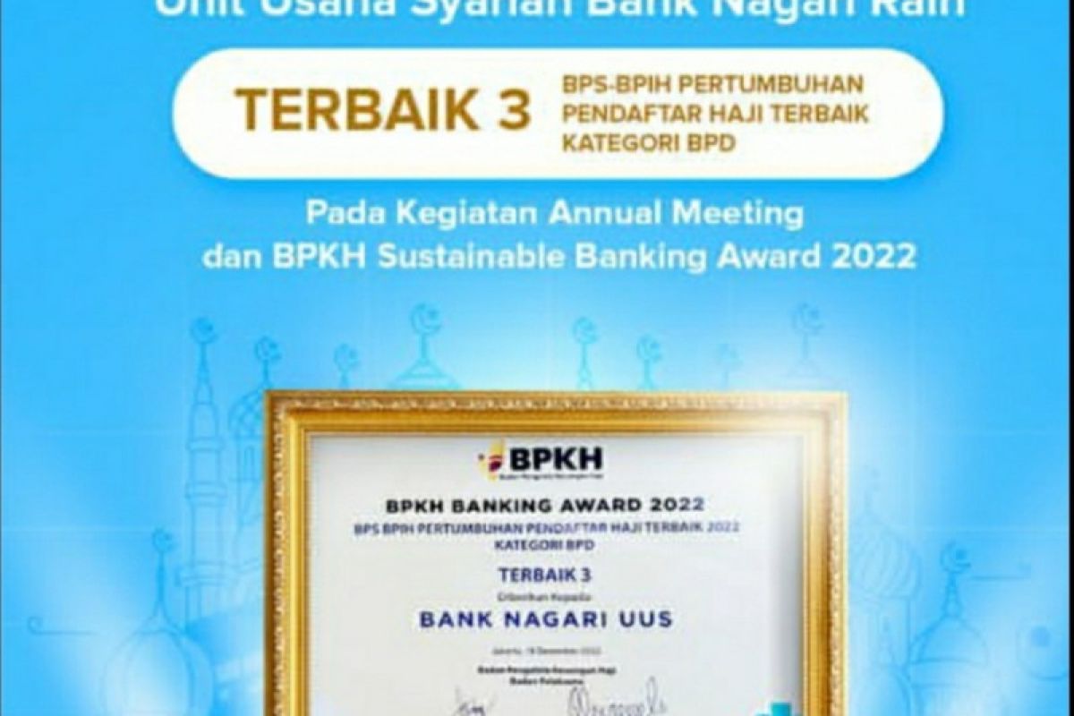 UUS Bank Nagari raih penghargaan terbaik III kategori BPS-BPIH