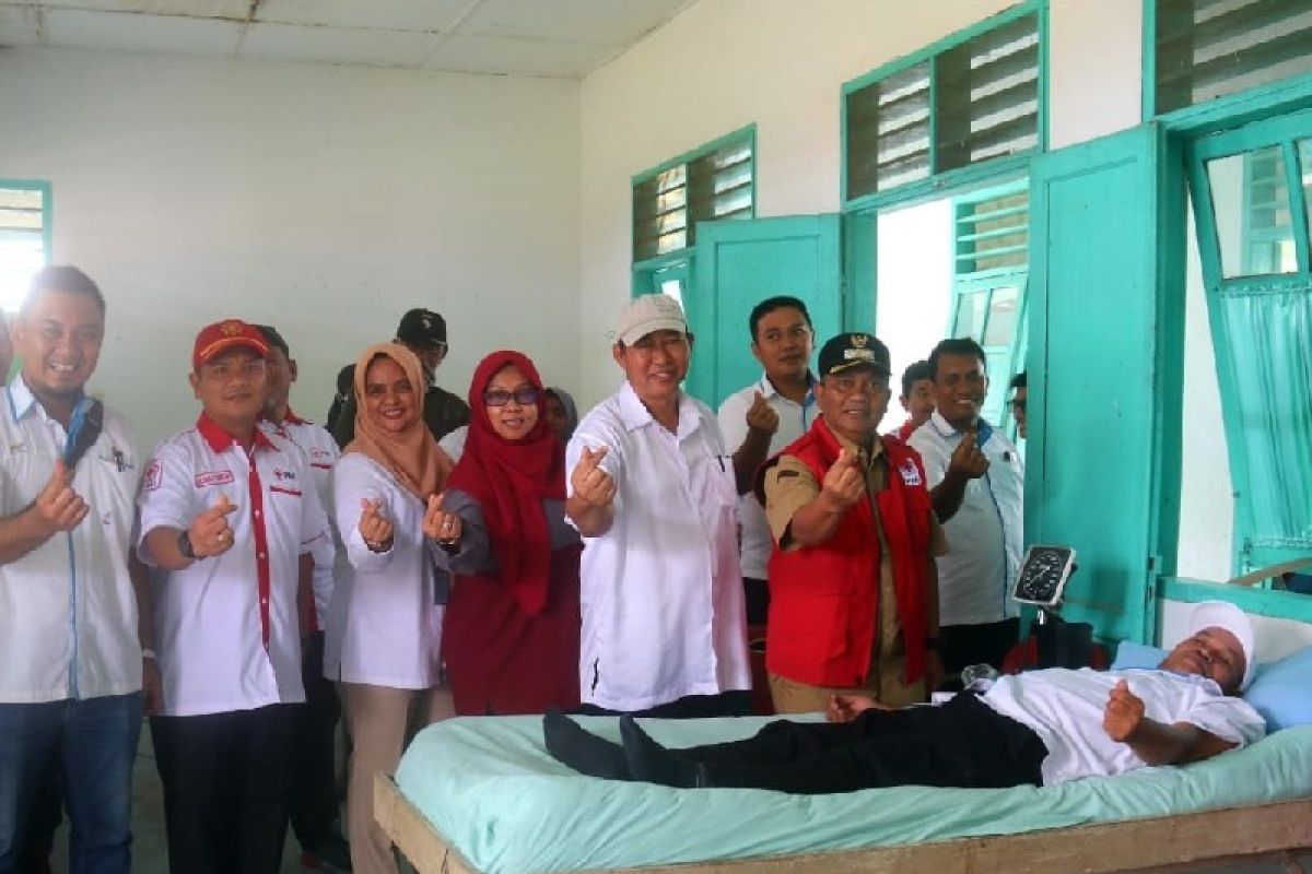 PMI Palas gandeng IKBI PTPN IV Sosa gelar Baksos donor darah