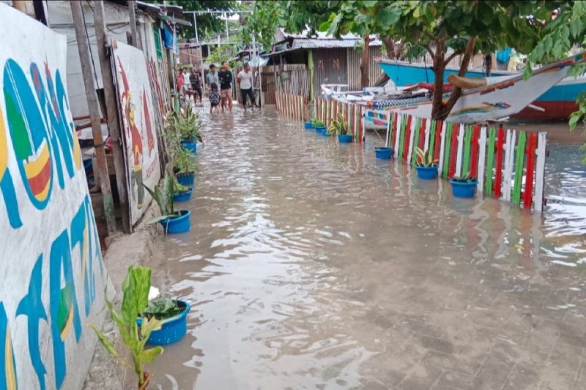 Seratusan rumah warga pulau di Makassar teredam banjir rob