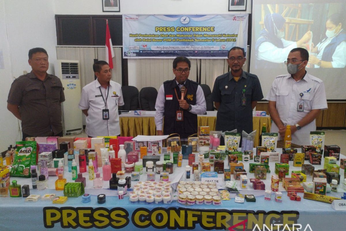 BBPOM Pontianak temukan 37 kasus obat-makanan ilegal sepanjang 2022