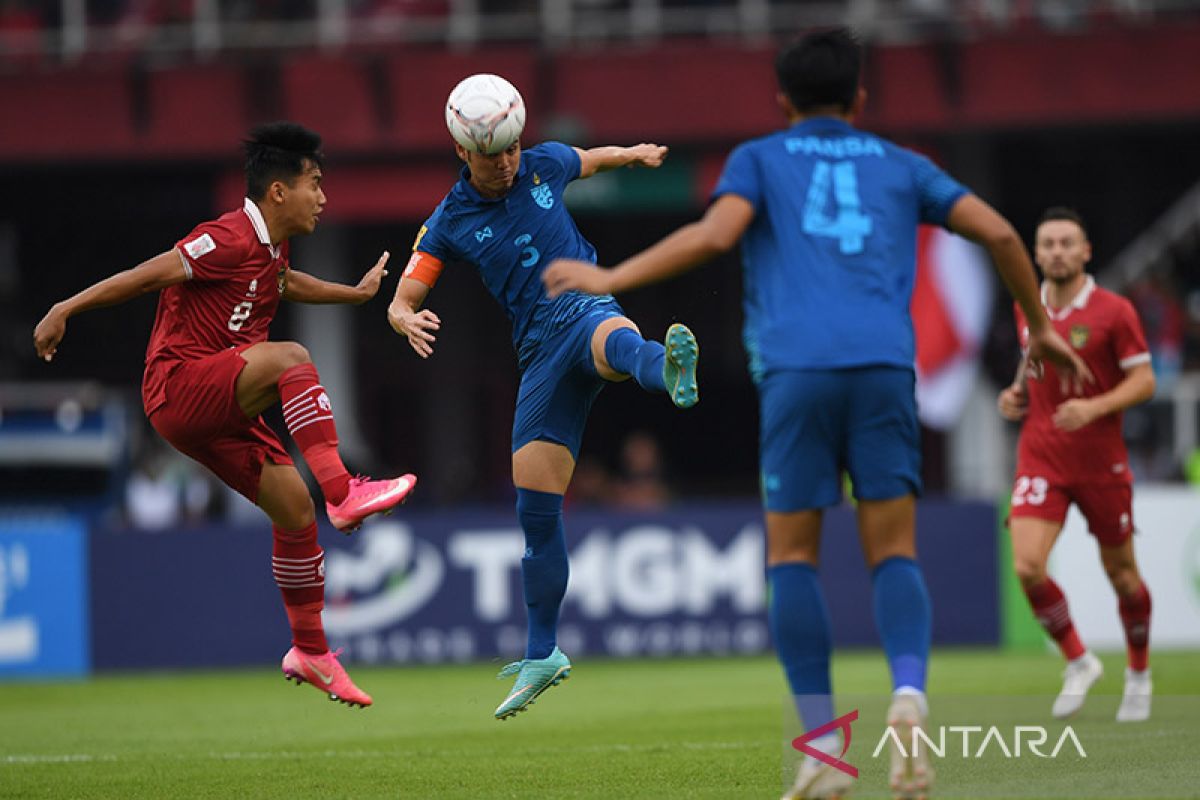 Indonesia ditahan imbang 1-1 oleh sepuluh pemain Thailand
