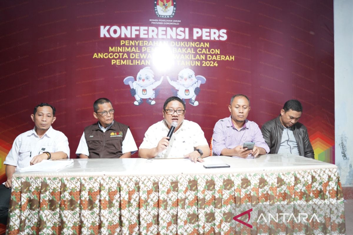KPU Gorontalo mulai verifikasi administrasi bakal calon DPD RI