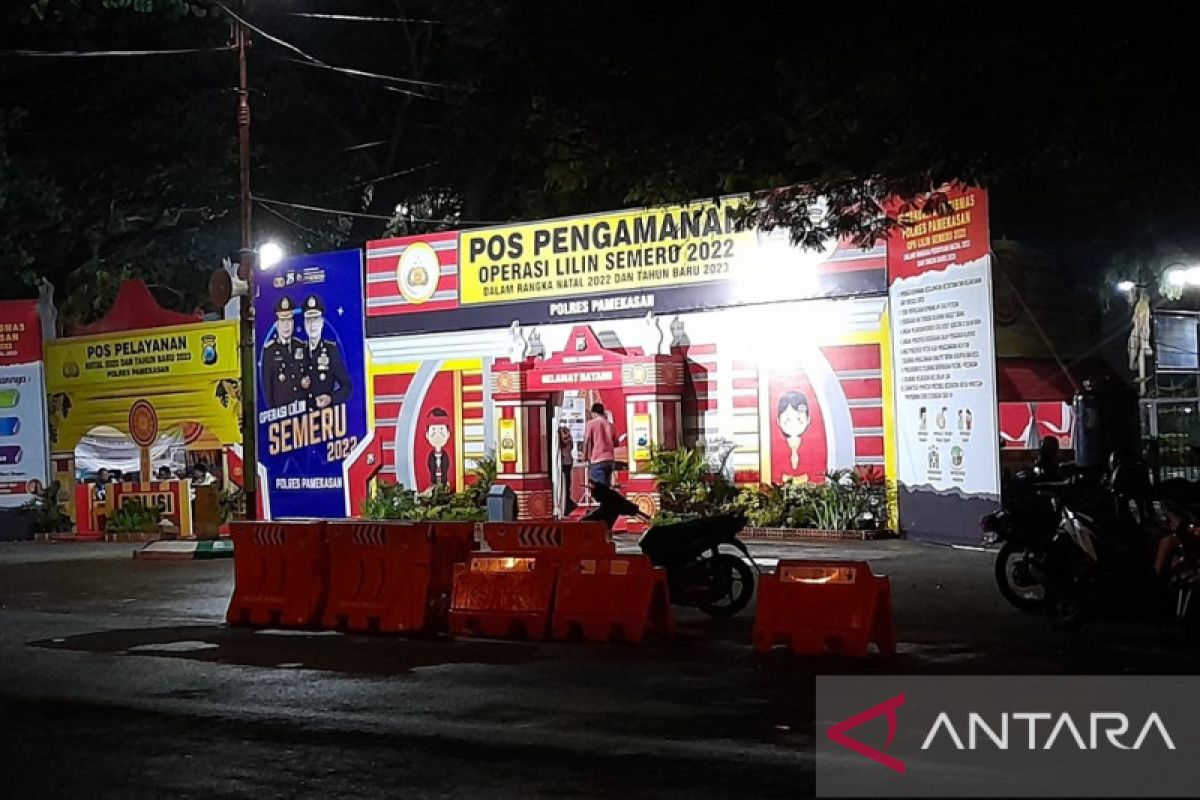 Polres Pamekasan tutup jalur lalu lintas kota di malam tahun baru