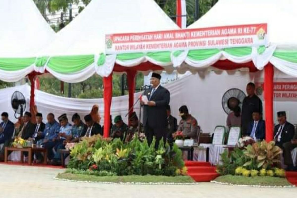 Gubernur Sulawesi Tenggara gaungkan hidup harmonisasi di Hari Amal Bhakti 2023