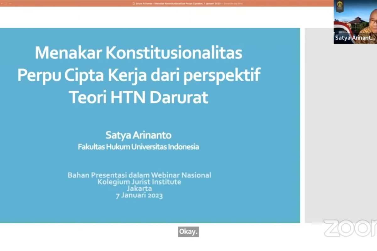 Guru Besar UI: Perppu Cipta Kerja adalah konstitusional