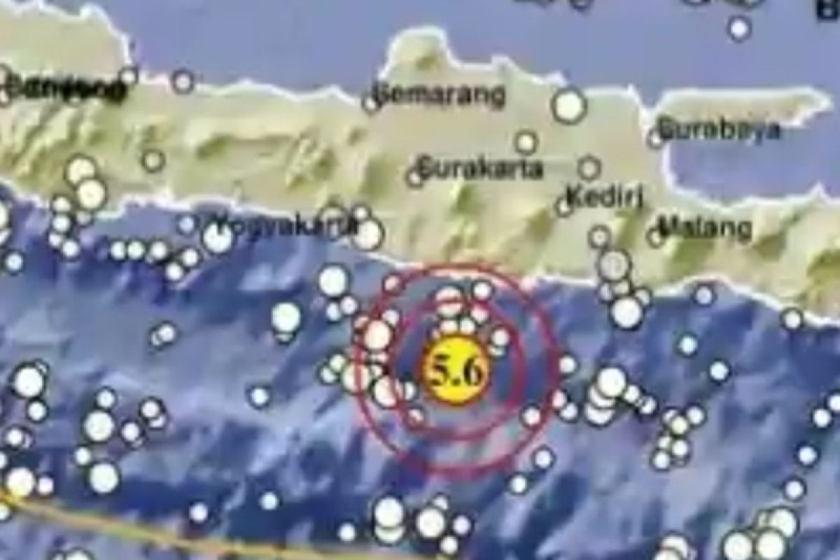 Gempa Magnitudo 5,6 guncang wilayah Pacitan Jawa Timur