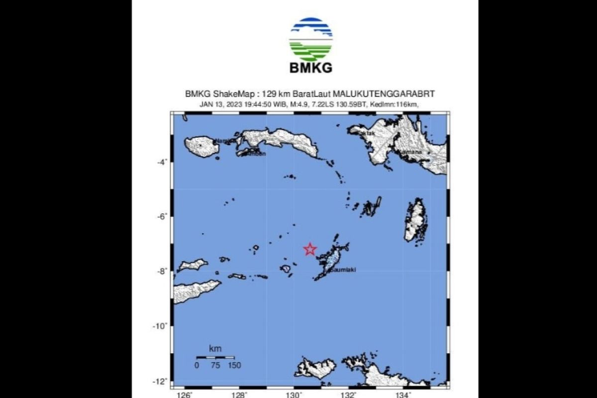 Gempa M5,1 guncang wilayah Laut Banda Maluku