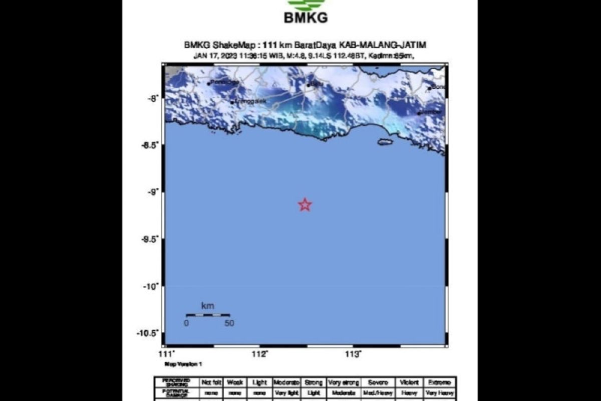Deformasi Lempeng Samudera Indo-Australia picu gempa magnitudo 5,1 Malang