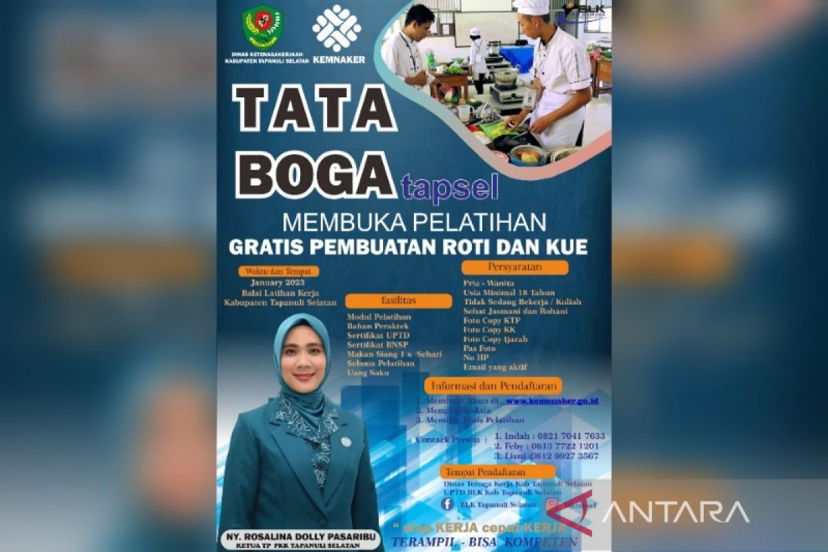 Pemkab Tapsel buka pelatihan las dan tata boga kerjasama Kementerian Tenaga Kerja