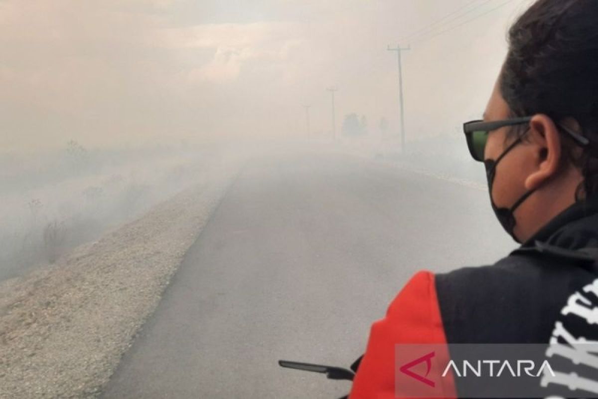 Kabut asap kebakaran lahan di Kabupaten Natuna sebabkan gangguan jarak pandang