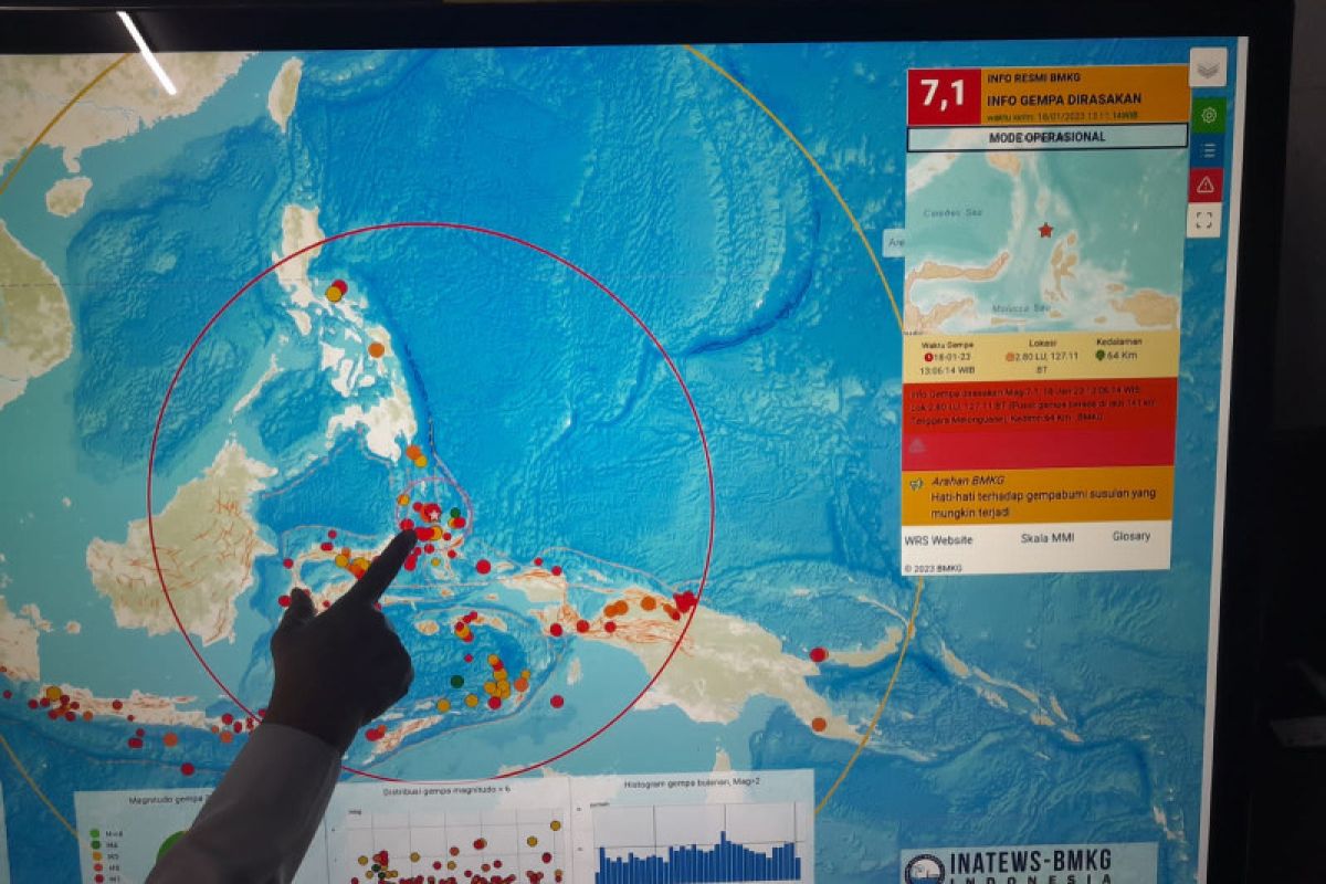Belum ada laporan kerusakan infrastruktur akibat gempa magnitudo 7,1 di Malut