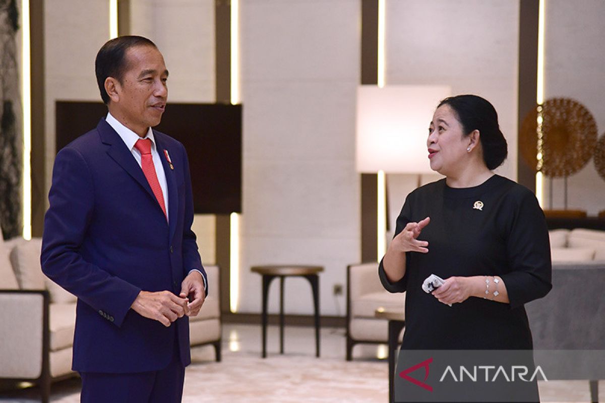 Presiden Jokowi bertemu Puan Maharani di Istana bahas politik nasional