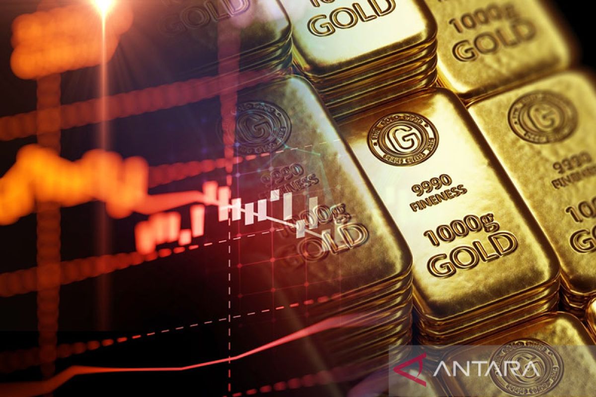 Emas jatuh sesi ke-3 beruntun, investor amati data ekonomi