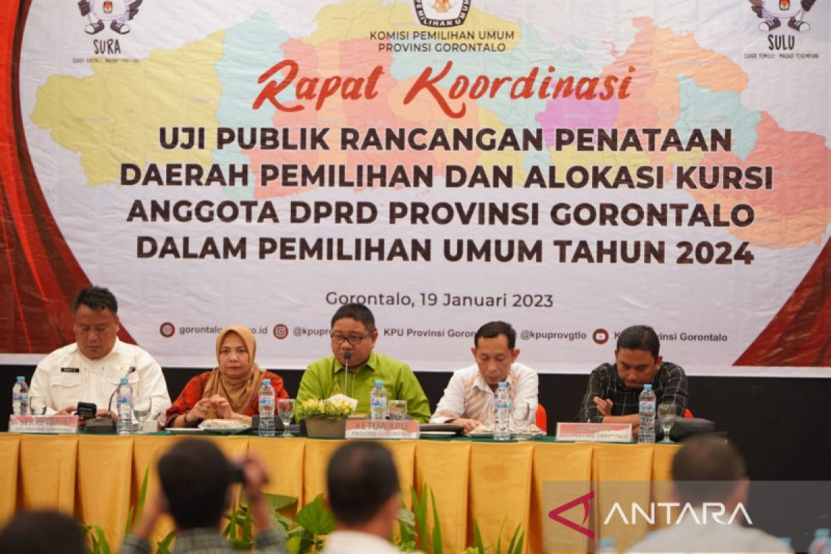 KPU Gorontalo uji publik rancangan penataan daerah pemilihan