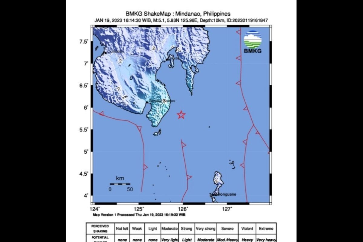 Gempa M5,1 di Laut Sulawesi akibat deformasi lempeng Laut Filipina