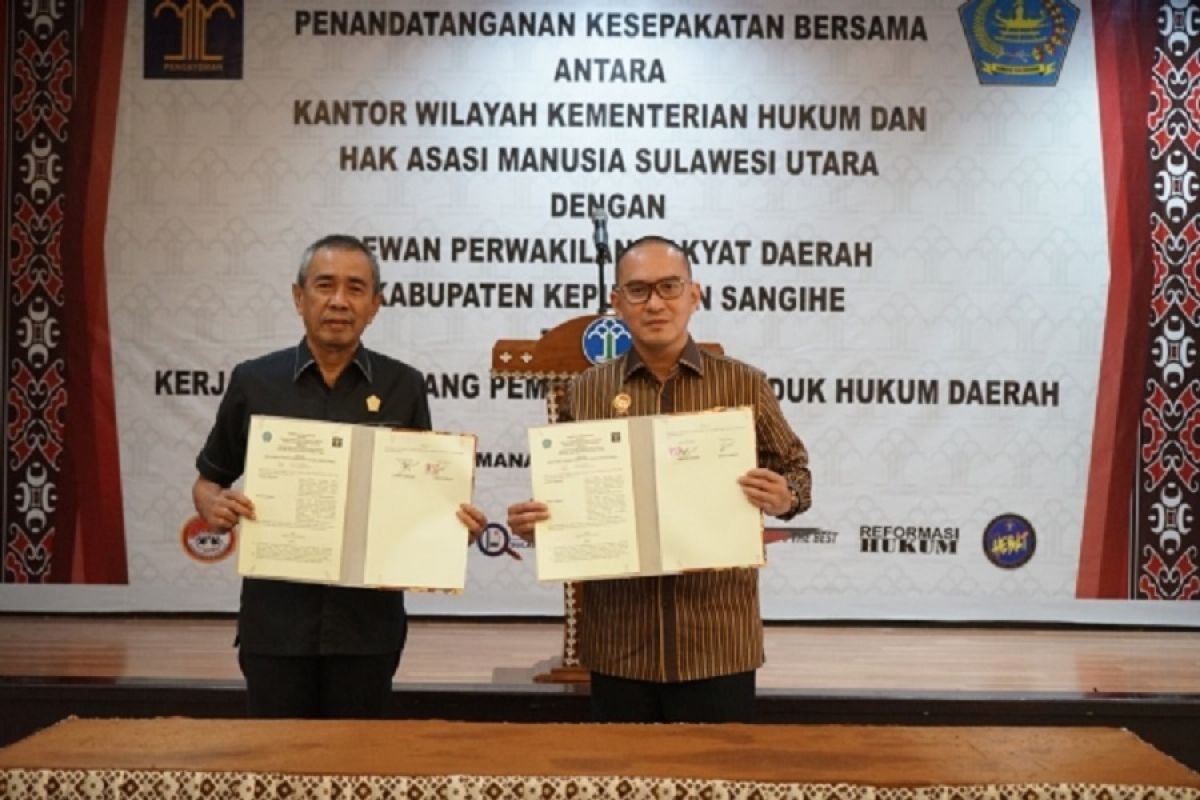 Kemenkumham Sulut-DPRD Sangihe kerja sama pembentukan produk hukum