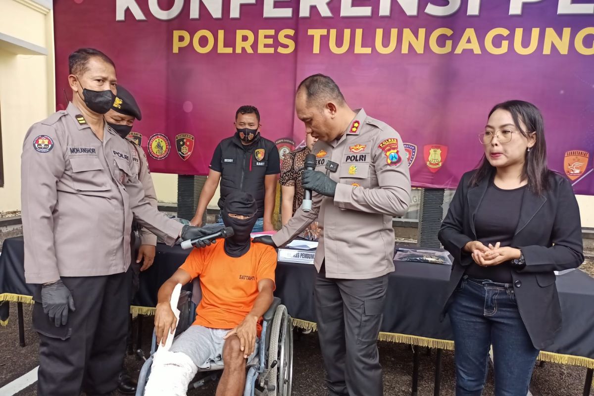 Sempat buron, polisi tembak kaki pelaku pembunuhan wanita muda di Tulungagung