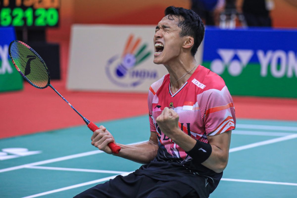 Jonatan rebut keunggulan dramatis pada perempat final India Open