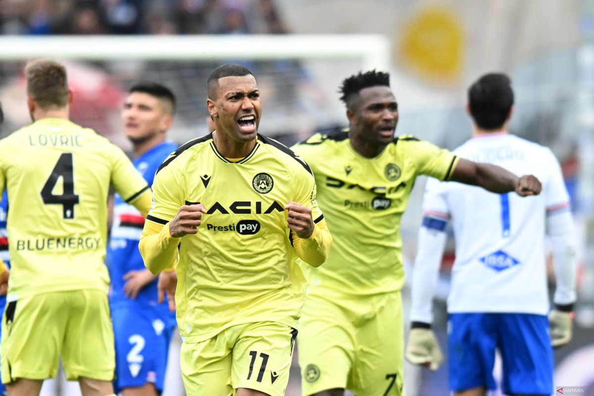 Liga Italia: Udinese curi tiga poin dari lawatan ke markas Sampdoria