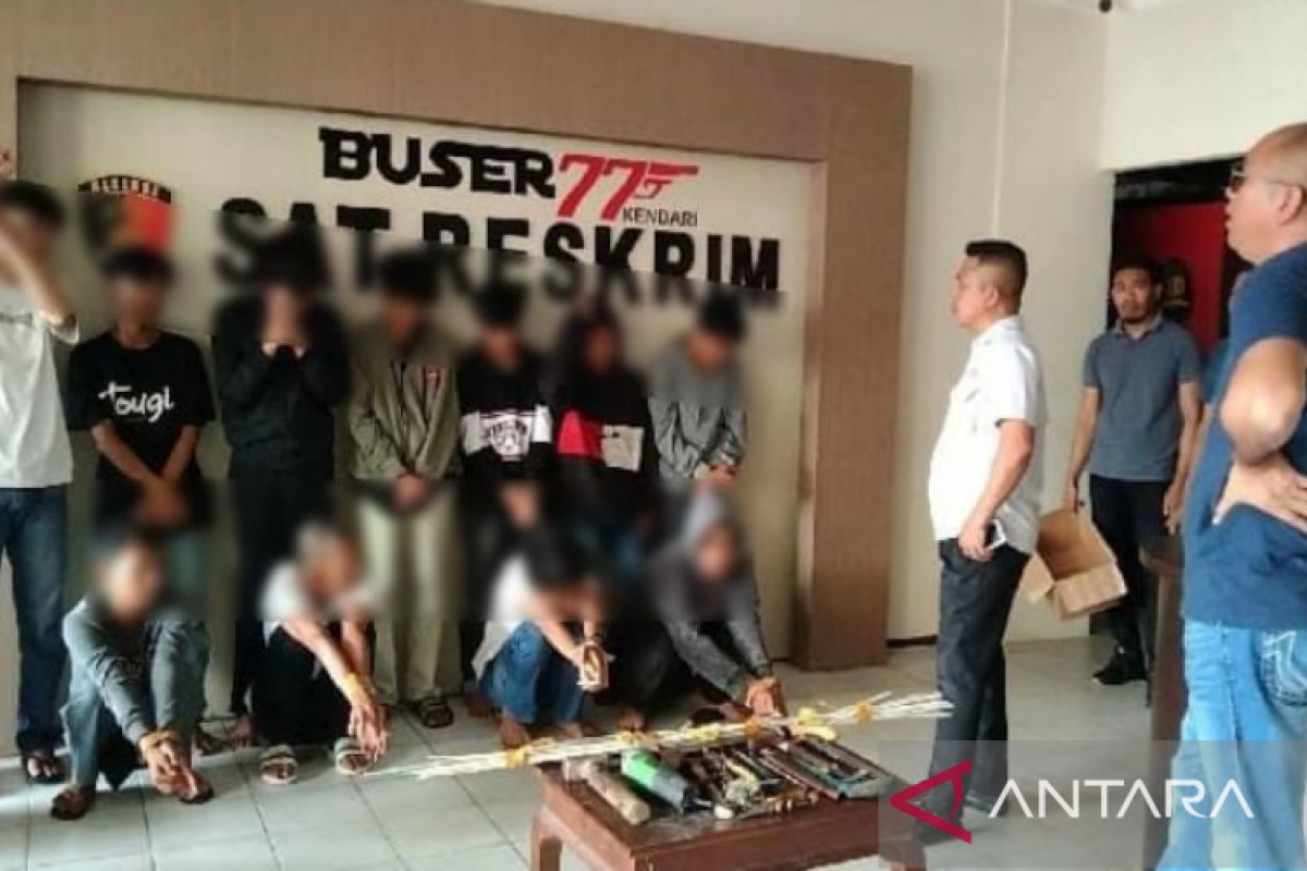 Polresta Kendari tangkap 11 orang anggota geng motor aniaya warga