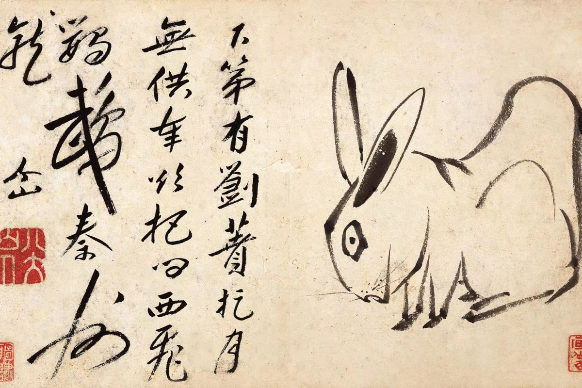 Kelinci "persegi" tersembunyi di album pelukis terkenal China