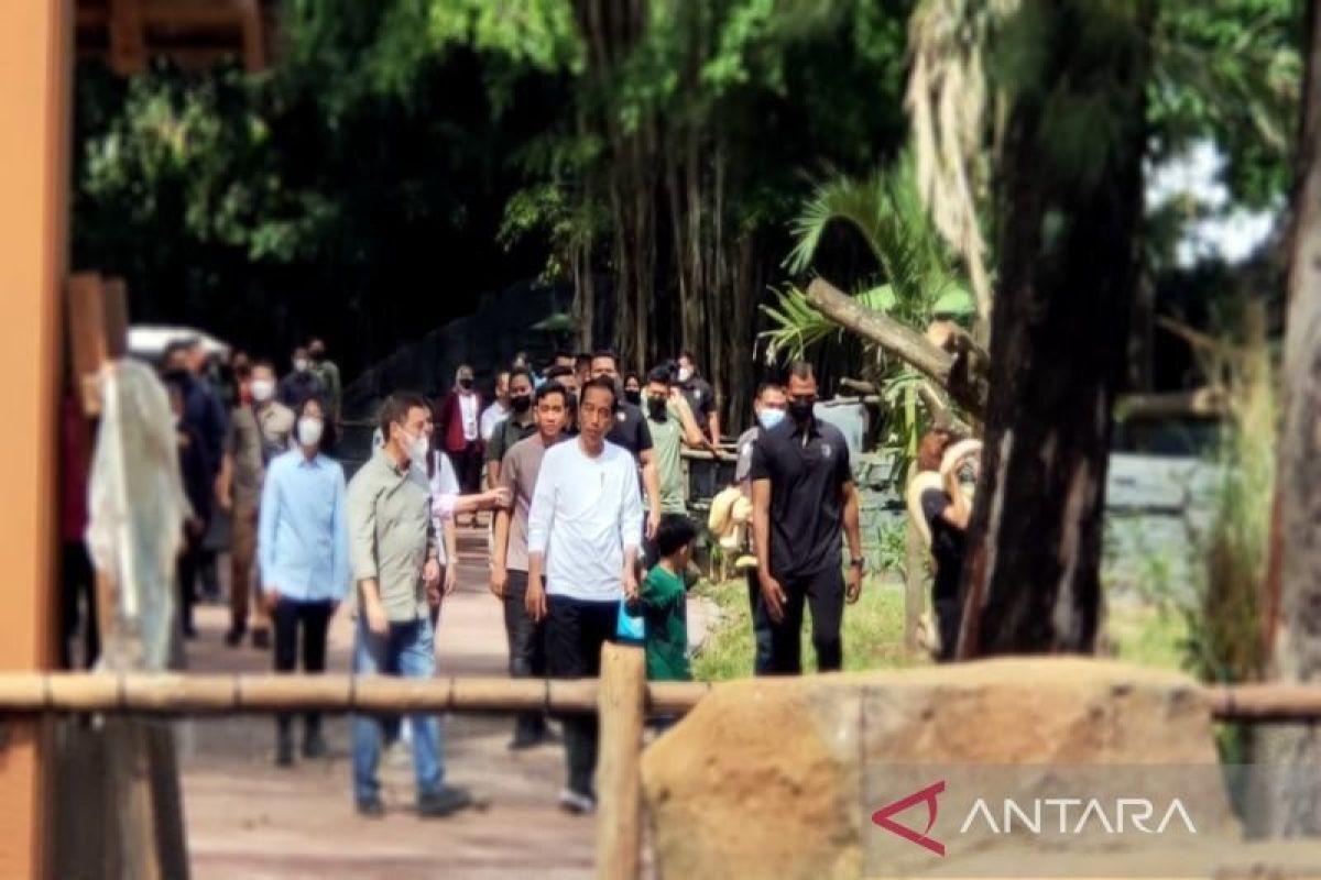 Presiden Jokowi bersama keluarga kunjungi tempat wisata Solo Safari di Jurug