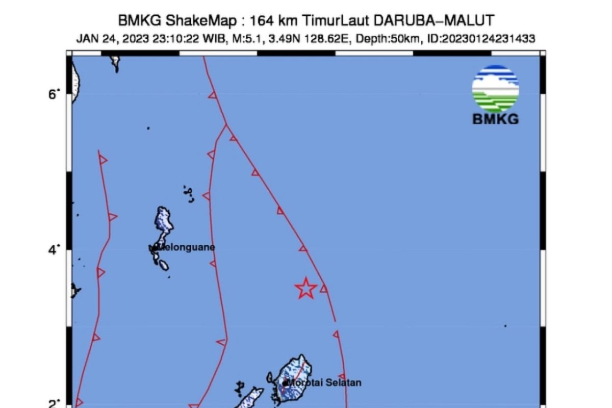 Gempa magnitudo 5,1 guncang Maluku Utara