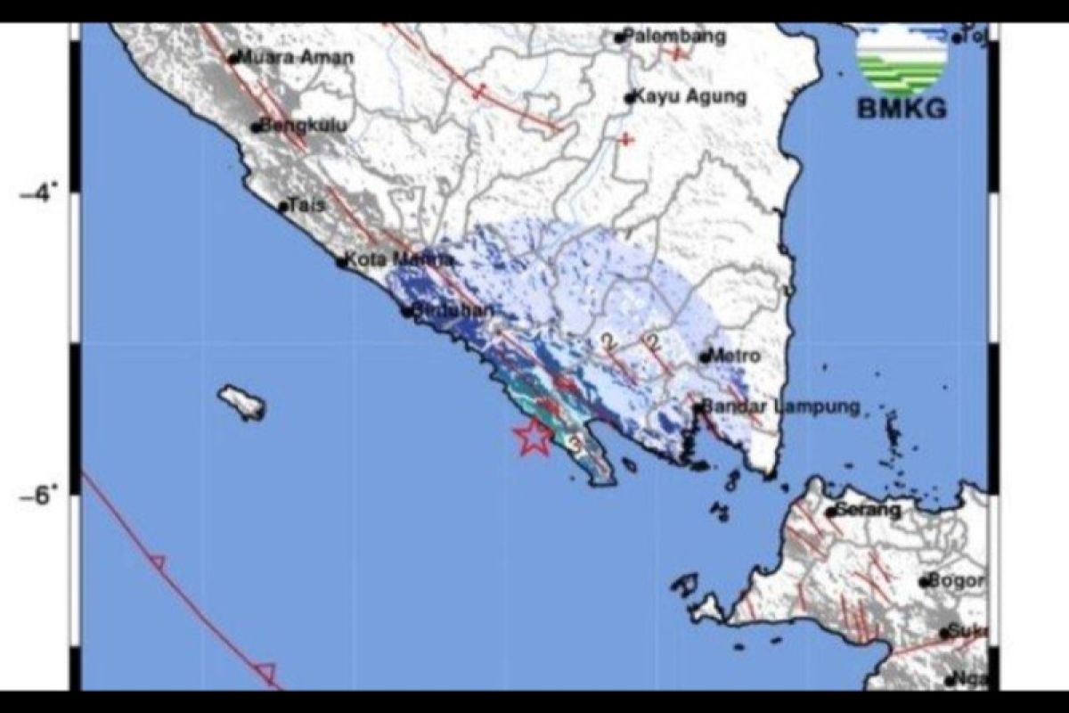 Gempa bumi magnitudo 4,7 guncang Kabupaten Pesisir Barat Lampung