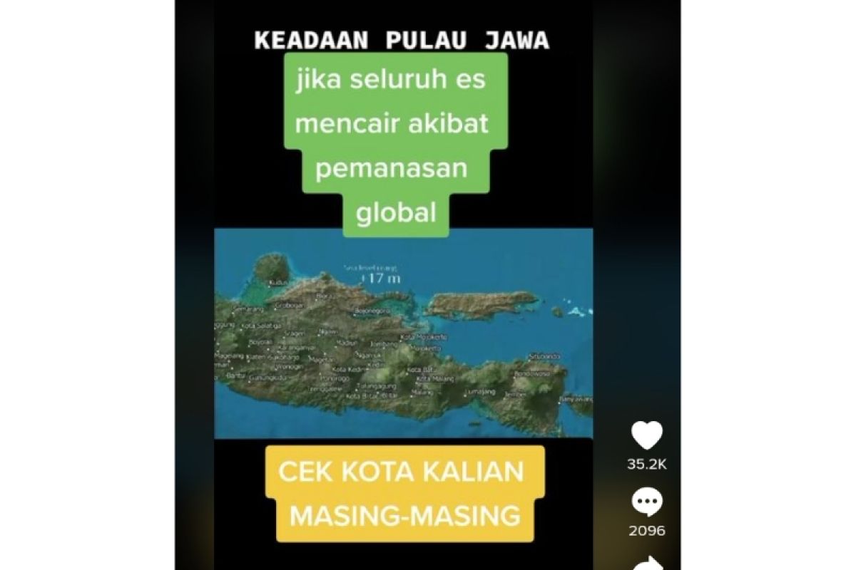 Misinformasi! Pulau Jawa telah tenggelam