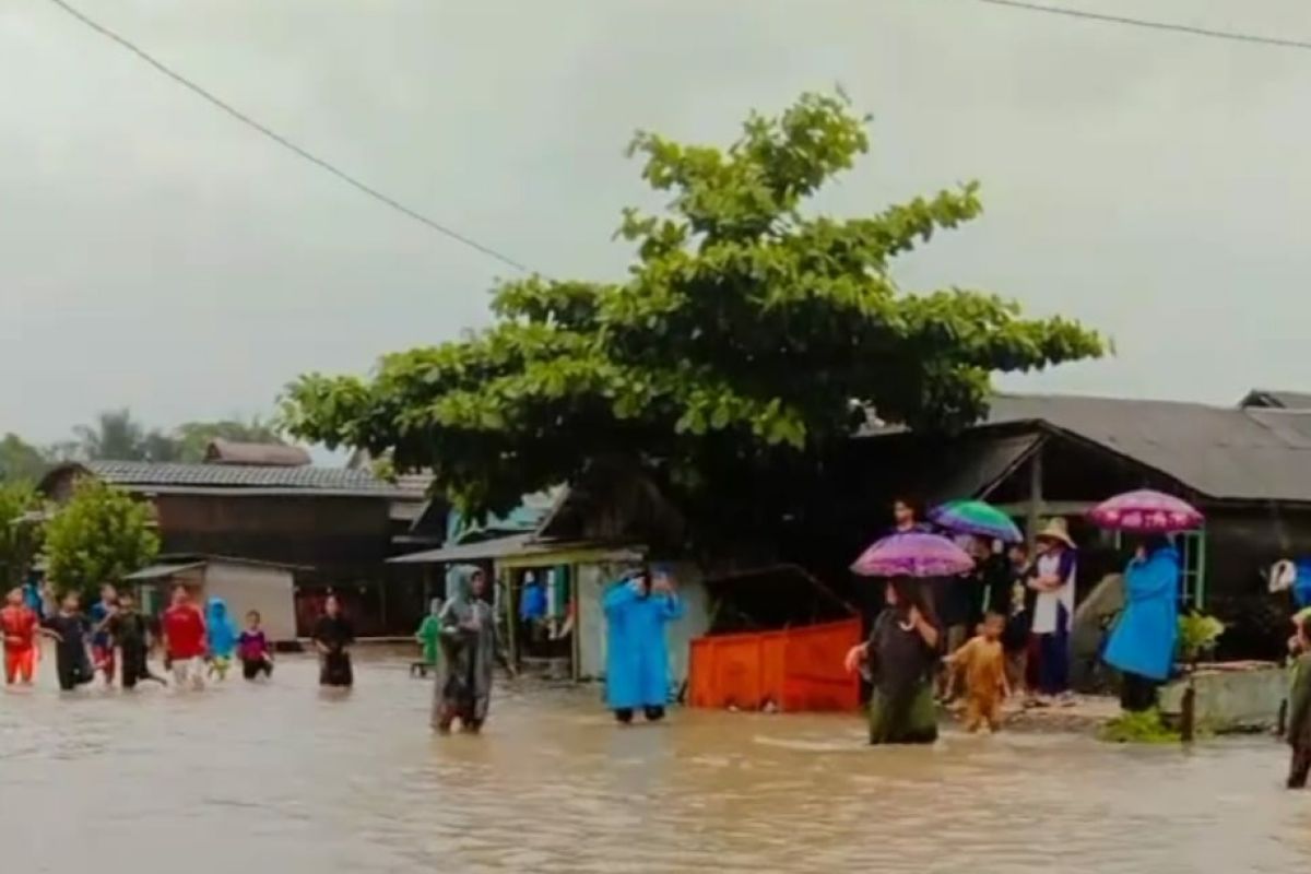 Akibat hujan lebat dua desa di Tanah Laut sempat terendam