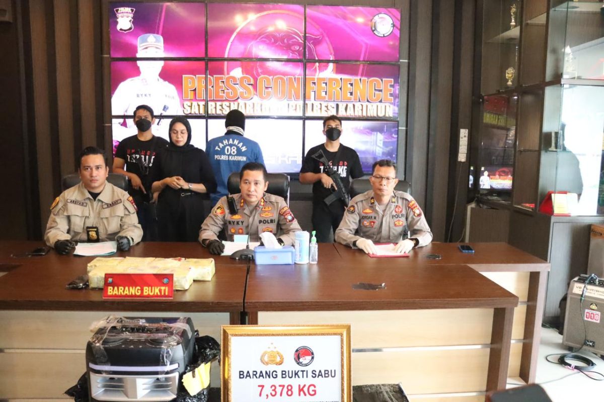 Polres Karimun menggagalkan peredaran 7,3 kg sabu jaringan internasional