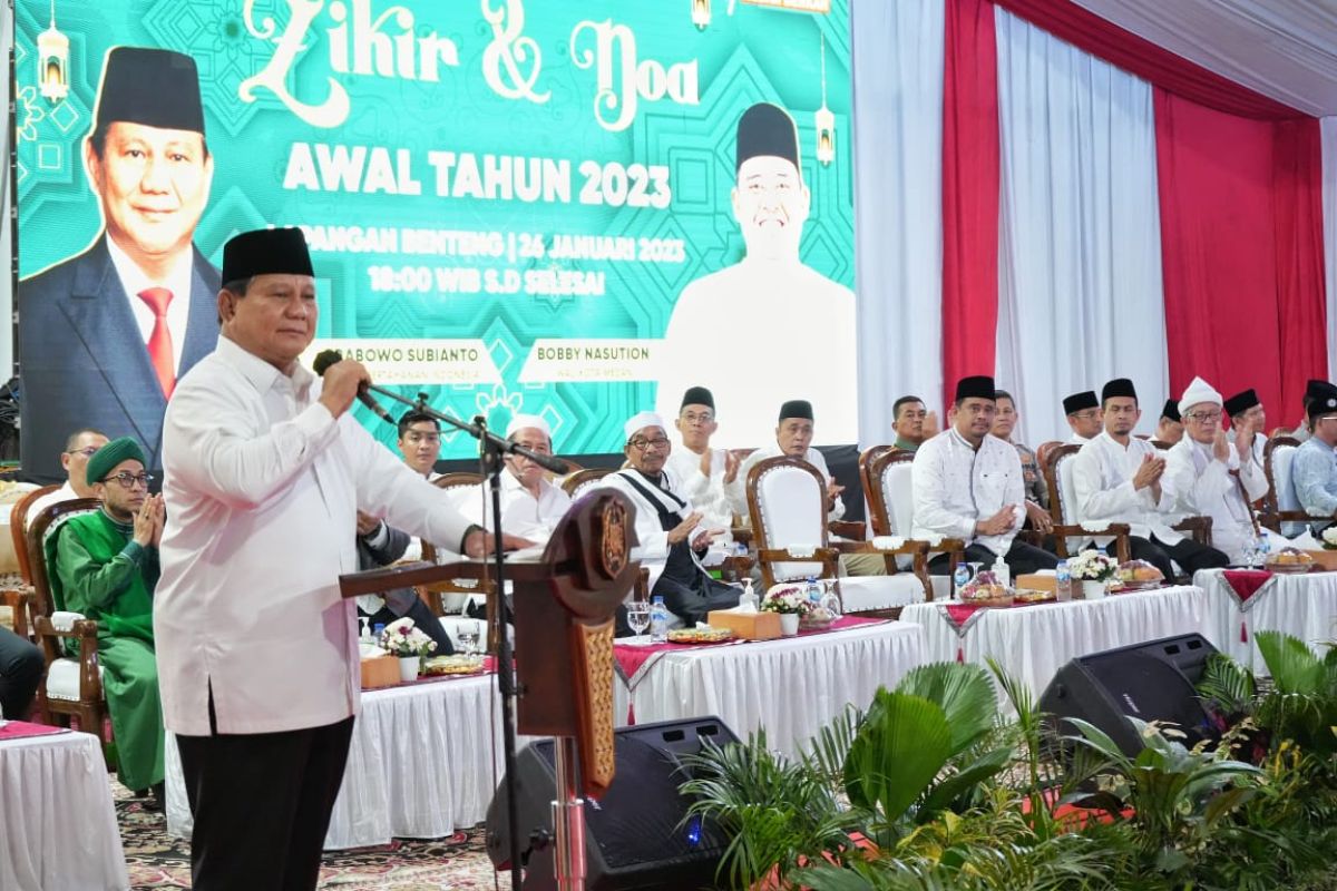 Zikir dan doa  awal 2023, Menhan Prabowo ajak warga jaga kerukunan