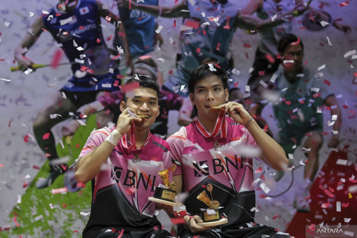 Jokowi rayakan dua gelar juara Indonesia Masters 2023