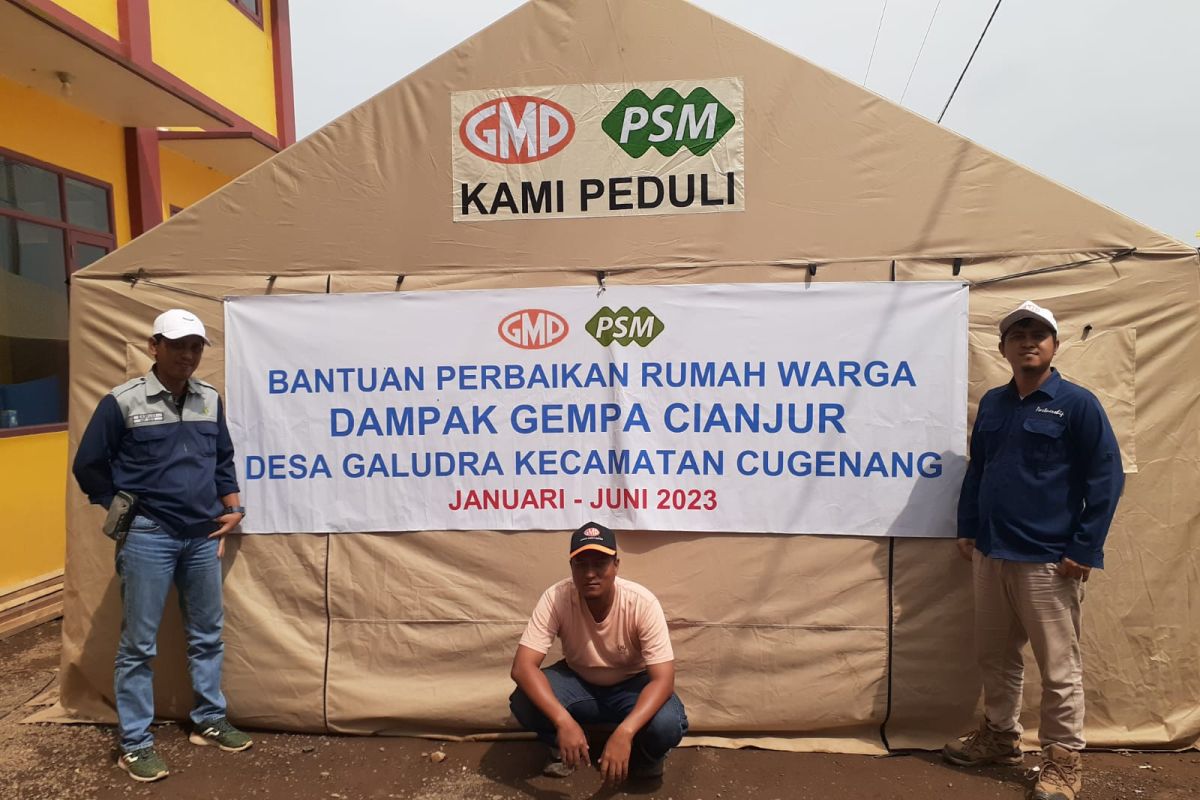 PT GMP dan PT PSMI bantu renovasi rumah korban gempa Cianjur