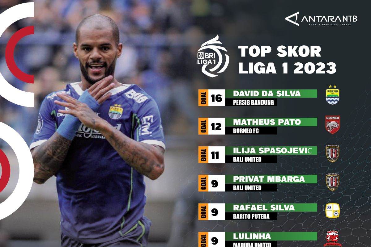 Daftar top skor Liga 1: Diego Da Silva Persib Bandung 16 gol