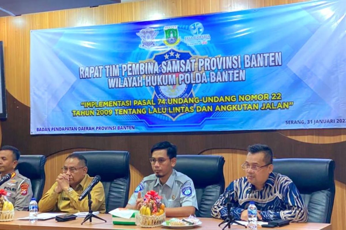 Tim Pembina Samsat Banten gelar rapat implementasi Pasal 74 UU. No. 22 Tahun 2009
