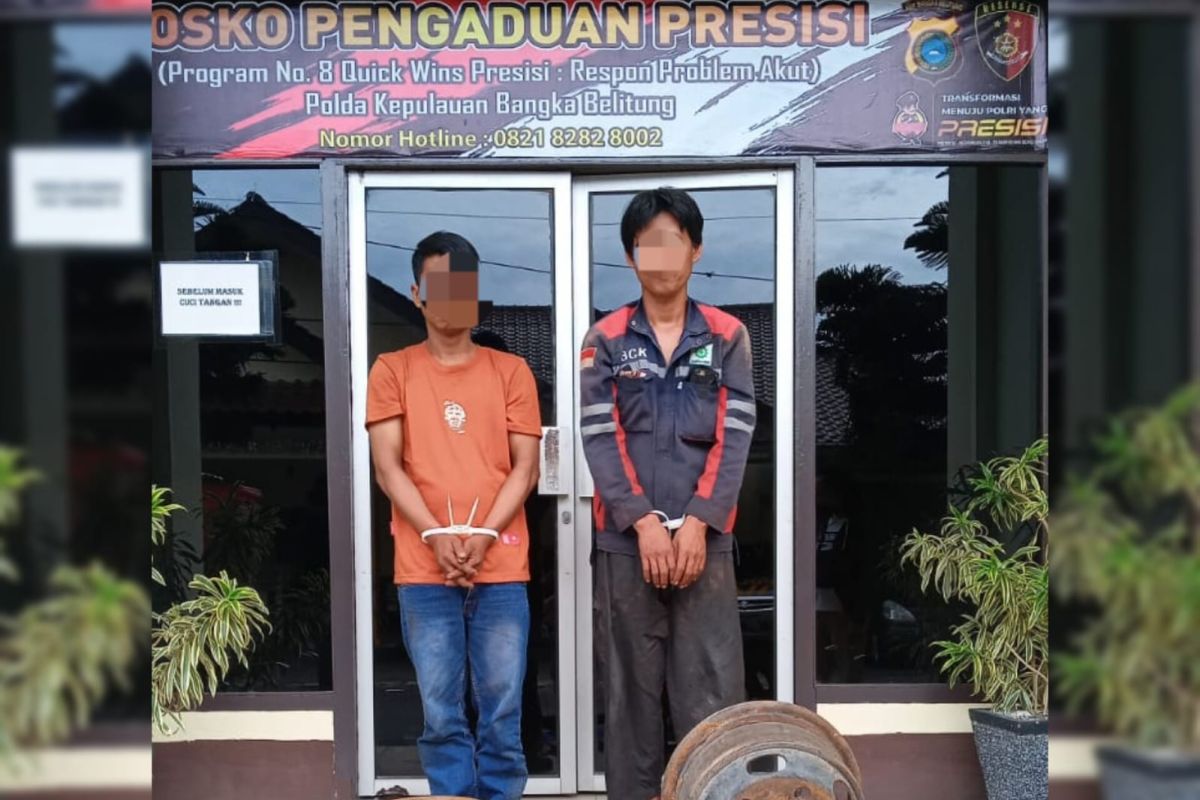 Tim Jatanras Polda Babel bekuk dua pelaku pencurian di PT Bangka Cakra Karya