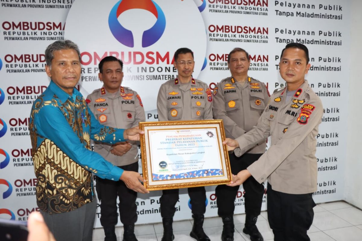 Polres Langkat rangking 10 penilaian Ombudsman Sumut