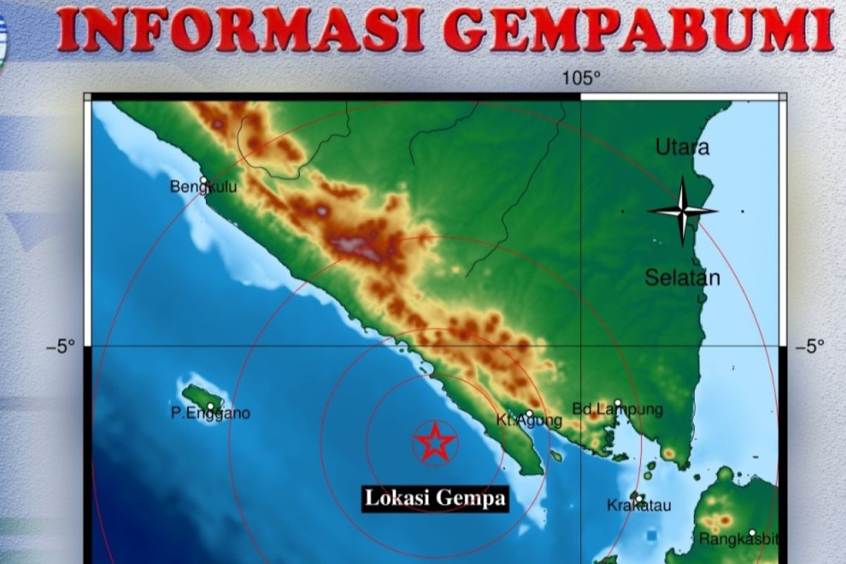 Gempa 4,7 SR guncang Pesisir Barat Lampung