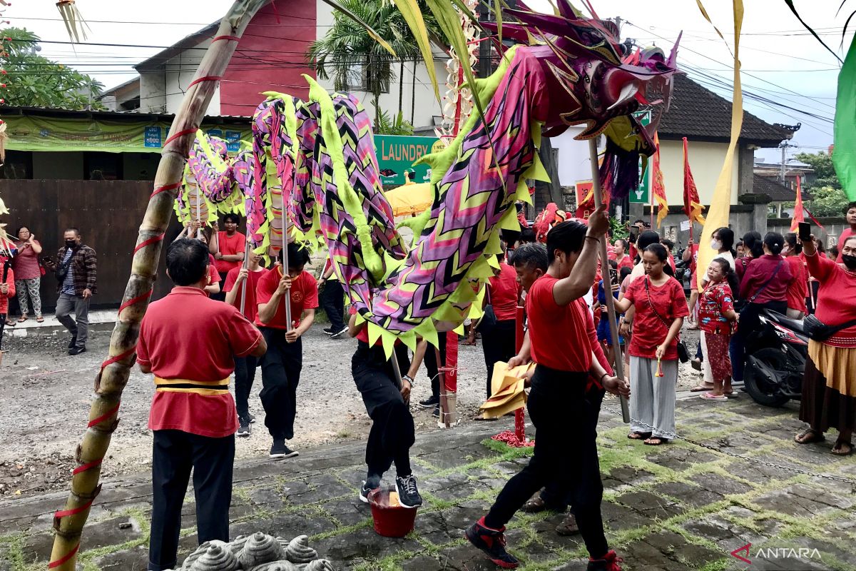 Kirab barongsai dan liong ramaikan Cap Go Meh di Denpasar