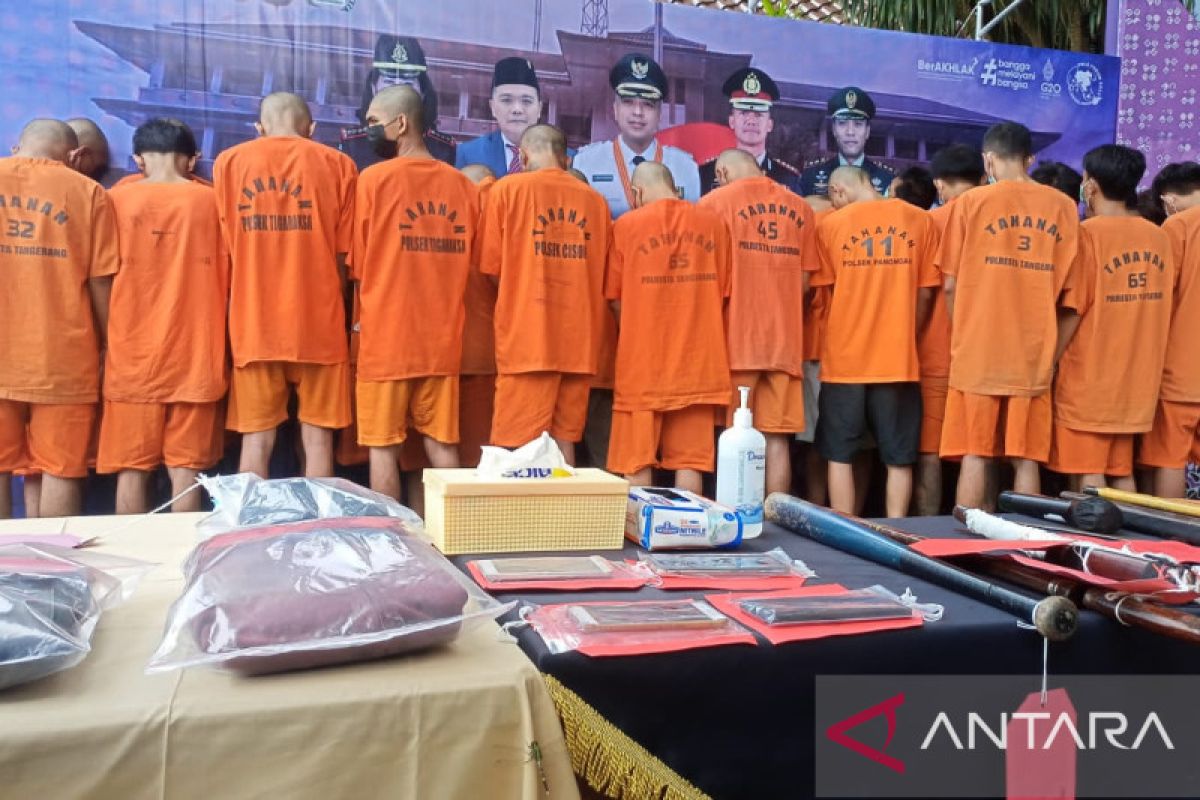 Polisi Tangerang tangkap 38 anggota gangster