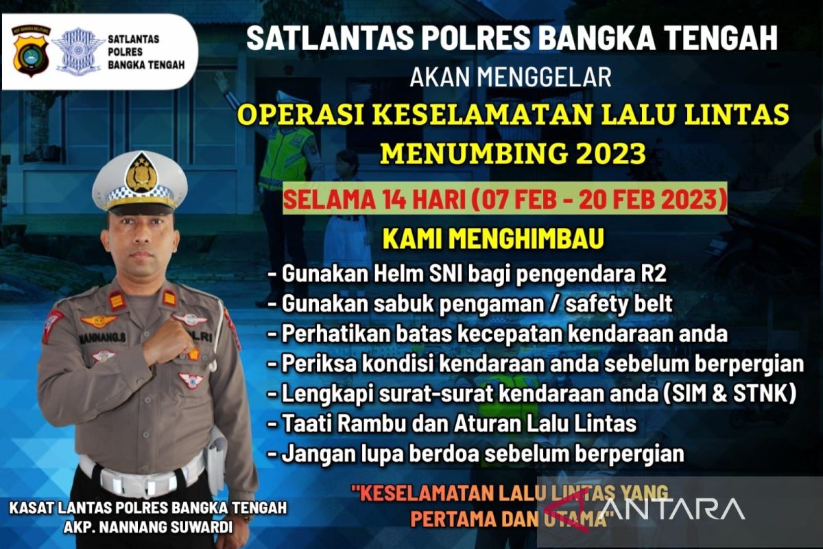 Satlantas Bangka Tengah menggelar operasi 'Manumbing' tanpa tilang