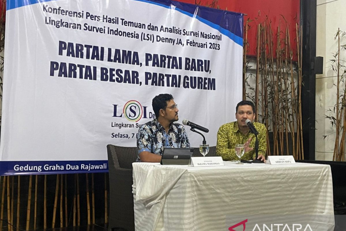 Survei LSI Denny JA sebut tujuh partai lolos ambang batas parlemen, PDIP teratas