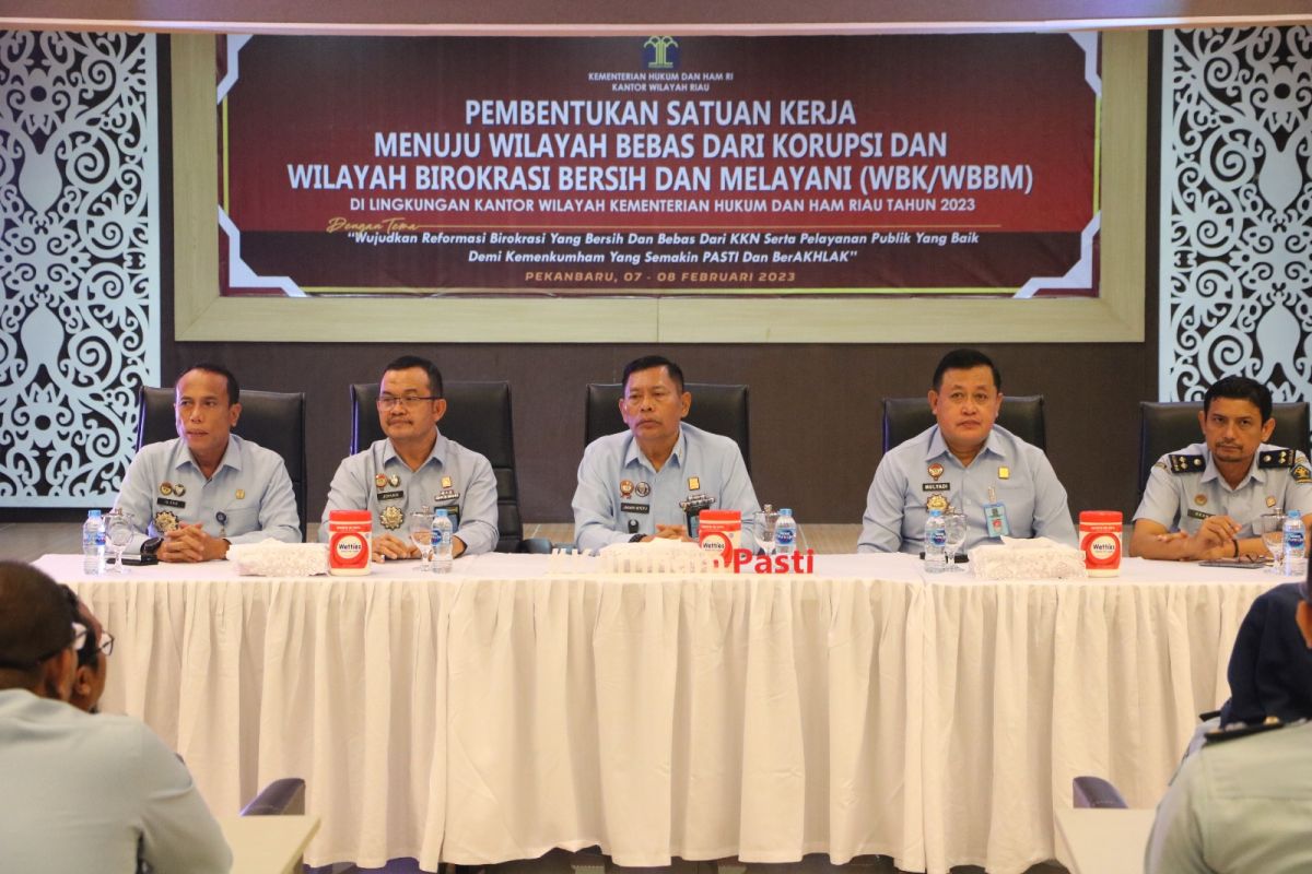 Seluruh Satker di Kanwil Kemenkumham Riau wajib laksanakan zona integritas WBK/WBBM